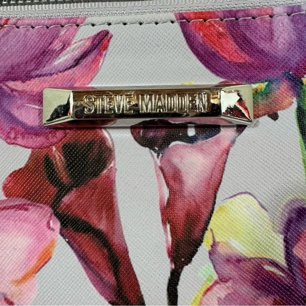 75. Steve Madden Pink and Purple Floral Cosmetic Bag